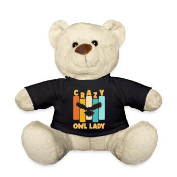 Owl Lady Retro Ornithologist Enthusiast Bird Lover - Teddy - Schwarz - Vorne