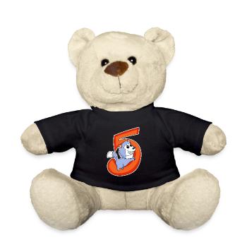 5 Birthday 5 Year Old with Animal Motif - Five - Teddy Bear - black - Front