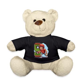 Football américain Anniversaire - 9 ans - Nounours - noir - Devant