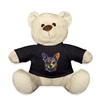 Chihuahua | Abstrakte Malerei | Farbe | Niedlicher - Teddy - Schwarz - Vorne