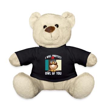 Je protégerai Hibou pour toi Ornithologue - Nounours - noir - Devant