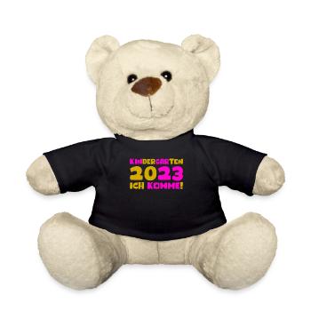 Kindergarten 2023 Ich Komme Mädchen Kita Geschenk - Teddy - Schwarz - Vorne