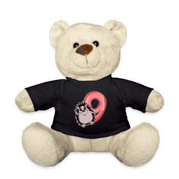 9 Birthday 9 years old with animal motif - nine - Teddy Bear - black - Front
