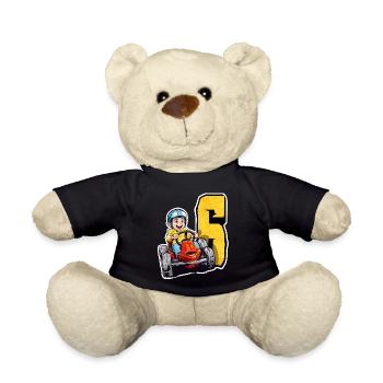 Ich Bin 6 Gokart Kid - Kart Racing - Teddy - Schwarz - Vorne