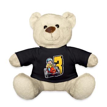 Je suis 3 Gokart Kid - Kart Racing - Nounours - noir - Devant