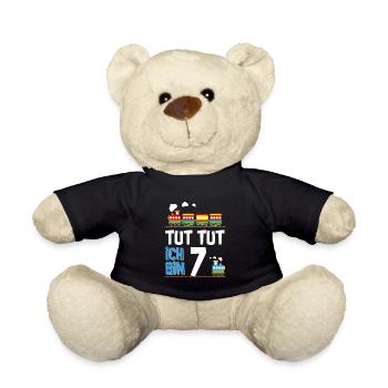 7. Geburtstag Tut Tut Eisenbahn - Teddy - Schwarz - Vorne