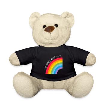 My Other Half Gay Couple Rainbow Pride Cool LGBT - Teddy Bear - black - Front