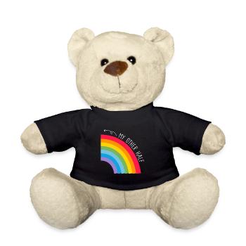 My Other Half Gay Couple Rainbow Pride Cool LGBT - Teddy Bear - black - Front