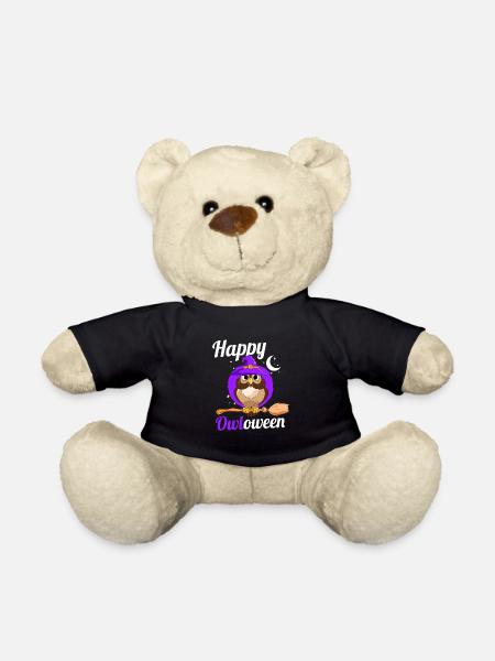 Owl Lover Birds Of Prey Ornithologist Happy Owlowe - Teddy Bear - black