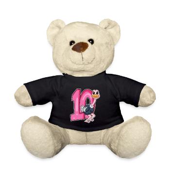 10th birthday motif bouquet - ten years old - Teddy Bear - black - Front