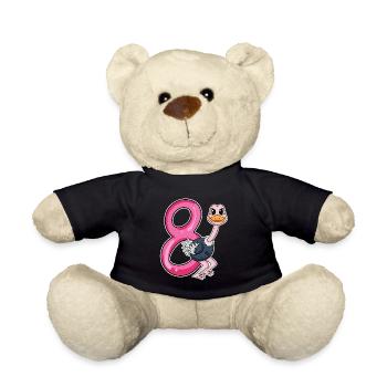 Bouquet motif 8e anniversaire - huit ans - Nounours - noir - Devant