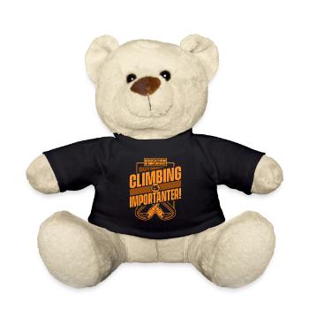 Education Is Important But Climbing Is - Teddy Bear - black - Front