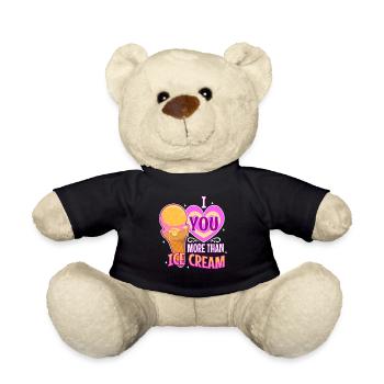 I love you more than ice cream - Teddy Bear - black - Front