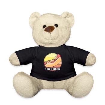 Citation HOT DOG pour un amateur de hot-dog Hommes Femmes - Nounours - noir - Devant