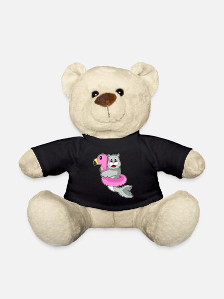 Seehund Schwimmen Schwimmring Sommer - Teddy - Schwarz
