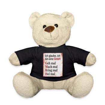 Ich glaube ich bin eine GmbH Humor Geschenk - Teddy - Schwarz - Vorne