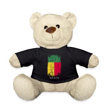 Souvenir avec le drapeau du pays du Bénin - Nounours - noir - Devant