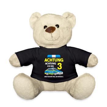 Achtung Achtung ich bin 3 & schon voll im Einsatz - Teddy - Schwarz - Vorne