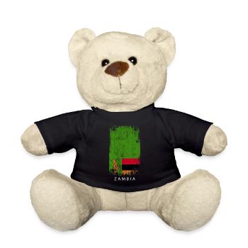 Souvenir with the country flag of Zambia - Teddy Bear - black - Front