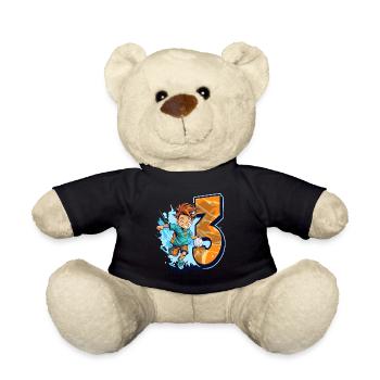 Handball Birthday - 3 years old boy - 3. - Teddy Bear - black - Front