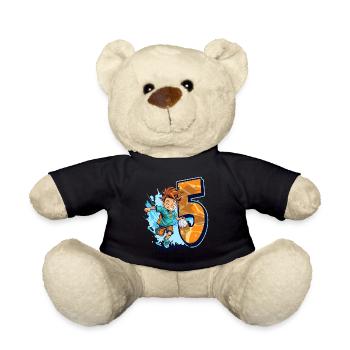 Handball Birthday - 5 years old Boy - 5. - Teddy Bear - black - Front