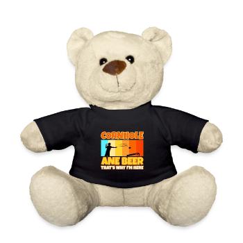Cornhole and beer that's why im here - Teddy Bear - black - Front