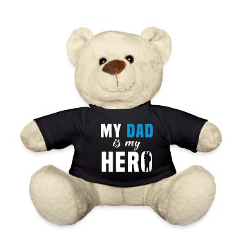 My father is my hero - Teddy Bear - black - Front