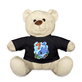 7ème anniversaire Motif Dauphin - sept ans - Nounours - noir - Devant