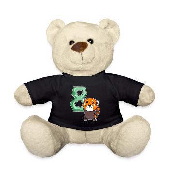 8. Geburtstag Motiv Roter Panda - acht Jahre alt - Teddy - Schwarz - Vorne