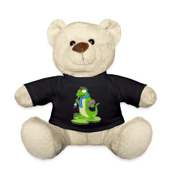 Lizard Painter Brush Painting - Teddy Bear - black - Front