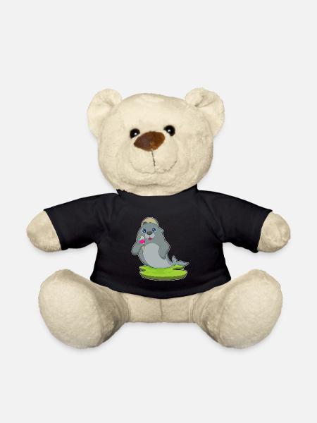 Seehund Waffeleis - Teddy - Schwarz