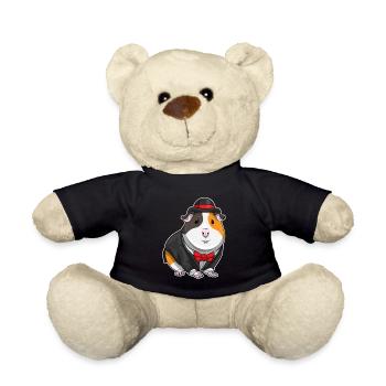 Meerschweinchen Bräutigam Fliege Hochzeit - Teddy - Schwarz - Vorne