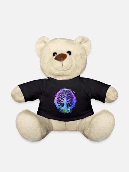 Yoga Meditation mit spirituellem Baum des Lebens - Teddy - Schwarz