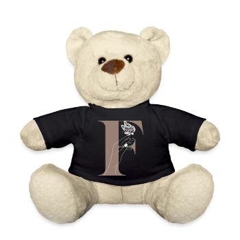 letter f magic butterfly - Teddy Bear - black - Front