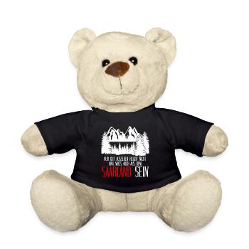 Saarland Spruch Saarländer - Teddy - Schwarz - Vorne