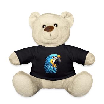 Blue and gold macaw - Teddy Bear - black - Front
