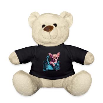 Chihuahua | Türkis Handtasche Welpe Girlie - Teddy - Schwarz - Vorne