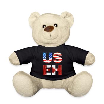 US EH Canadian American Flag - Teddy Bear - black - Front
