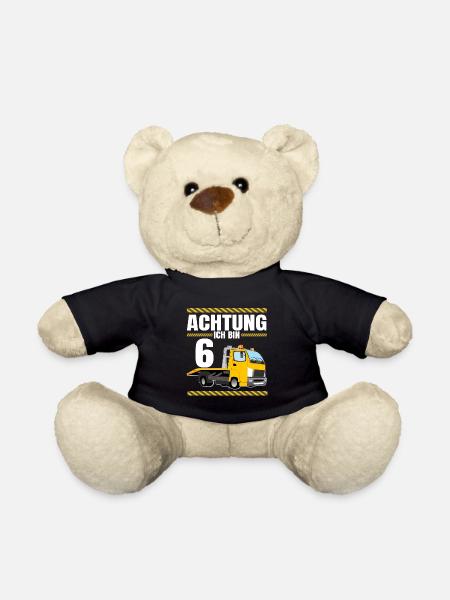 Achtung Ich Bin 6 Jahre Geburtstag Abschleppwagen - Teddy - Schwarz