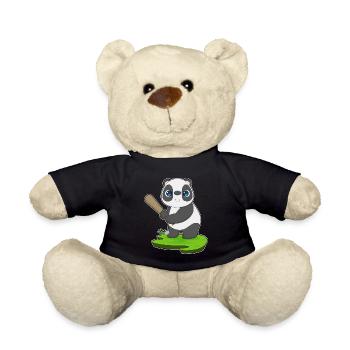 Panda Baseball Baseball Bats - Teddy Bear - black - Front