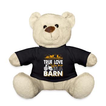 Farmer Farmer True Love Was Born In A Barn - Teddy Bear - black - Front