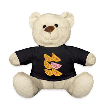 Orange carvings 6-fold - Teddy Bear - black - Front