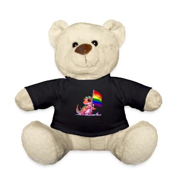 Cool Dinosaur LGBT Pride Transgender Lesbian Gay - Teddy Bear - black - Front
