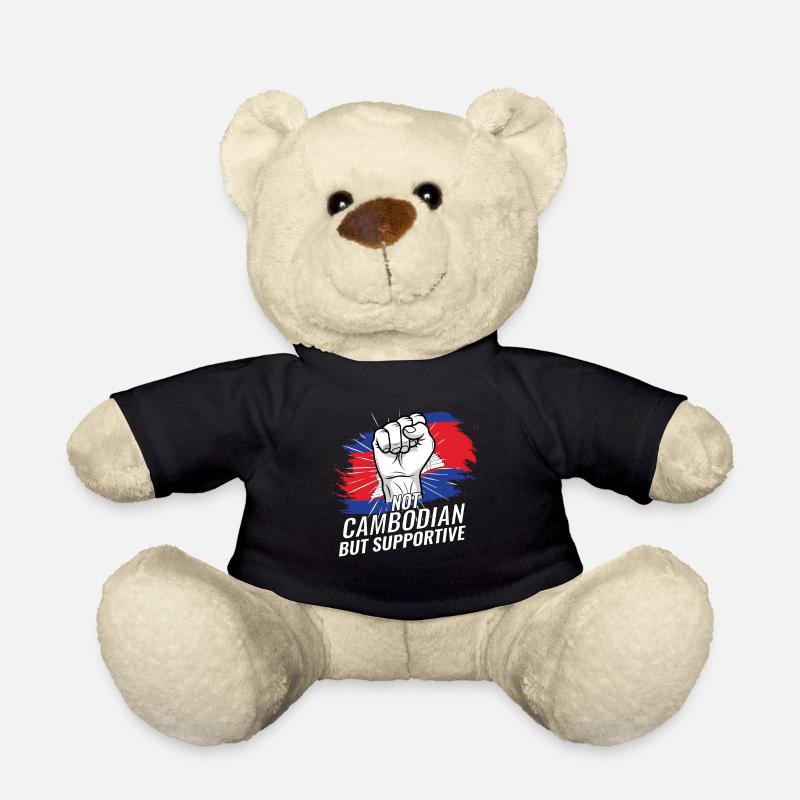 Not Cambodian But Supportive Cambodia Flag - Teddy - Schwarz