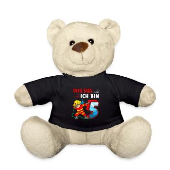 5. Geburtstag Feuerwehrmann 5 Jahre Feuerwehr - Teddy - Schwarz - Vorne