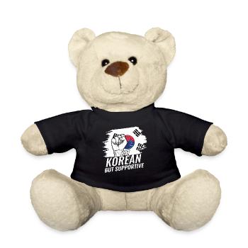 Pas coréen mais favorable au drapeau coréen - Nounours - noir - Devant