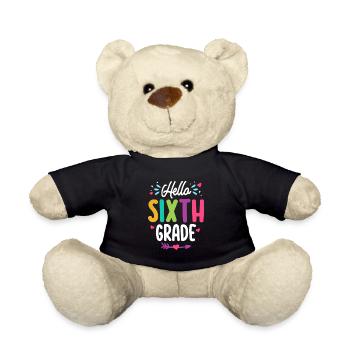 Hello Sixth Grade Back To School Teacher Student - Teddy Bear - black - Front
