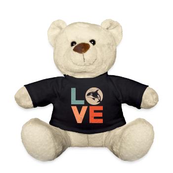 Whale Killer Whale Orca Love - Teddy Bear - black - Front