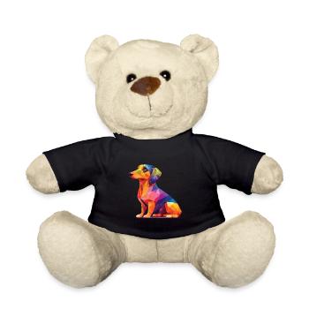 Dackel Hunde süßer Hund Haustier Freund Design - Teddy - Schwarz - Vorne