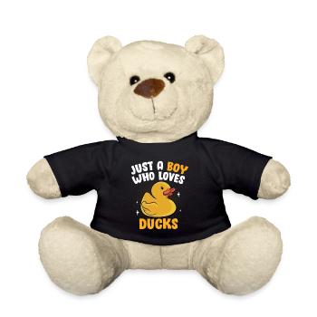Just A Boy Who Loves Rubber Ducks Duckling Funny D - Teddy - Schwarz - Vorne